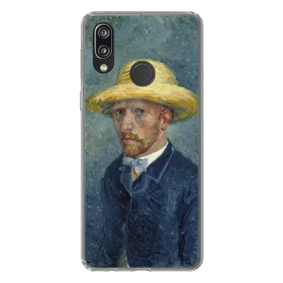 Produktbild von MuchoWow® Handyhülle Schutzhülle Hülle für Huawei P20 Lite (2020) Selbstbildnis mit Hut - Vincent van Gogh Silikon Softcase Handy Hülle - Kartenhalter