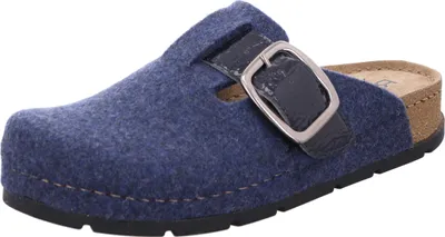 Produktbild von Rohde Damen Pantoffel Hausschuh Filz Clog Schnalle Memoryfußbett D.Soave 6012, Größe:38 EU, Farbe:Blau