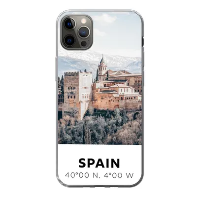Produktbild von MuchoWow® Handyhülle Schutzhülle Hülle für iPhone 12 Pro Max Spanien - Schloss - Vintage - Sommer Silikon Softcase Handy Hülle - Hartschale