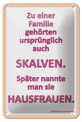 Produktbild von Blechschild Spruch 12x18cm Zu einer Familie gehörten