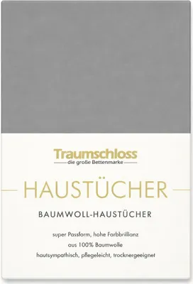 Produktbild von Traumschloss Betttuch Haustuch 150 x 250 cm anthrazit aus 100% Baumwolle, ohne Gummizug