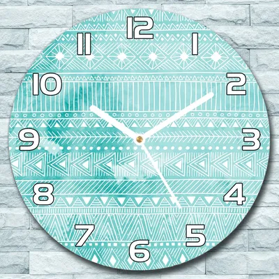 Produktbild von Wanduhr aus Glas Rund fi 30 Geometrische Muster Quarz Deko Wohnzimmer Büro