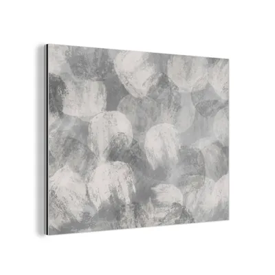 Obrázok produktu pre MuchoWow® Hliníkové obrazy Nástenná dekorácia Kovový obraz Nástenné umenie 40x30 cm Abstraktné - Farba - Sivá - Maľba Hliníkový obraz Dibond Nástenný obraz - Dekorácia Obývacia izba