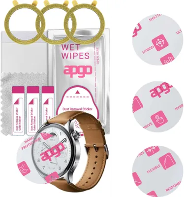 Produktbild von apgo 3 Stück Schutzglas, klar, kompatibel mit Xiaomi Watch S1 Pro Smartwatch, Hybrid 8H, Ersatz für Hartglas, Displayschutzglas, Bildschirmschutz, Displayschutz, kratzfest
