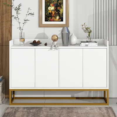 Obrázok produktu pre Moderná minimalistická komoda do jedálne a obývačky s štyrmi dvierkami bez úchytiek