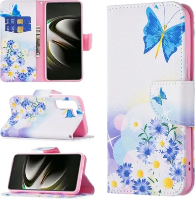 Produktbild von König Design Hülle kompatibel mit Samsung Galaxy S22 5G Kunstleder Handyhülle - Handy Case Schmetterlingsliebe