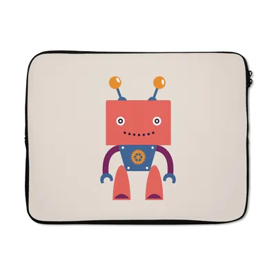 Produktbild von MuchoWow® Laptop Hülle 15 Zoll Roboter - Getriebe - Gesicht - Antenne - Kinder - Jungen Laptoptasche - Laptoptasche - Sleeve - Rundum-Schutz