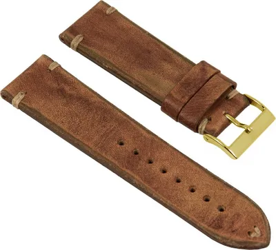 Produktbild von Vintage Uhrenarmband Rindsleder Rost mit Ziernaht 26258, Stegbreite:24mm