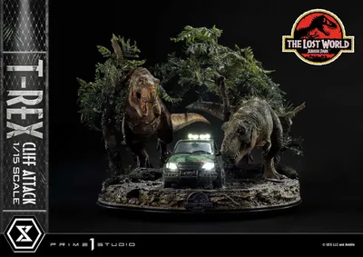 Produktbild von Jurassic World: The Lost World Statue 1/15 T-Rex Cliff Attack 53 cm