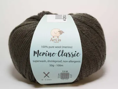 Obrázok produktu pre Priadza Merino Classic Art'is 100 % čistá Vlna Superwash (50 g/100 m) (farba 414 kaki)