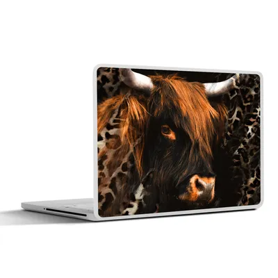 Produktbild von MuchoWow® Laptop Aufkleber Sticker Cover Schottischer Highlander - Tiere - Panther Druck 25x18 cm - Laptop-Deko