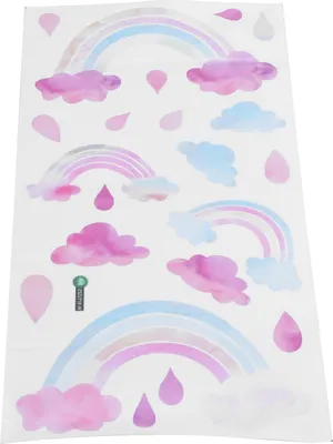 Obrázok produktu pre Self Adhesive Wall Sticker Cute Clouds Raindrop Pattern Decal Children's Room Bedroom Decor