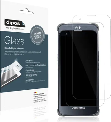 Produktbild von 2x Schutzfolie für Orderman 10 - Anti-Shock 9H Folie dipos Glass Kunststoffglas