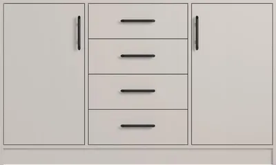 Produktbild von Masseno Kommode VANO 140 cm Sideboard mit 4 Schubladen und 2 Türen für Wohnzimmer Schlafzimmer Modern 140x40x84 cm Kaschmir / Kaschmir