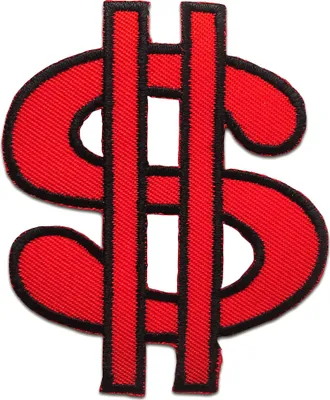 Obrázok produktu pre Symbol dolára - nášivka, nažehľovacia nášivka, nažehľovacia aplikácia, nášivky, nášivky, nažehľovacie, veľkosť: 7,5 x 6,1 cm