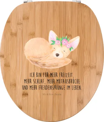 Produktbild von Mr. & Mrs. Panda WC Brille Wüstenfuchs Blumen - Transparent - Geschenk, Wüste, Sitz, Afrika, Glücklich, Klo-Deckel, Klodeckel, Blumenkranz, Toiletten-Sitz