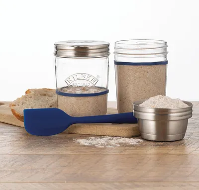 Produktbild von Kilner 65025035, Set, Rund, 0,35 l, Blau, Silber, Transparent, Glas, 109 mm