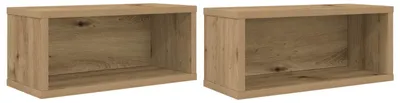 Imagen del producto de Soporte para CDs 2 uds. Roble artisan 40 x 17 x 17 cm