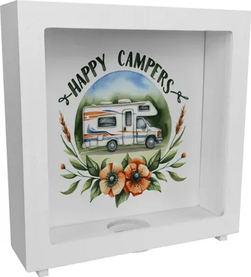 Produktbild von Wohnmobil Happy Campers Rahmen Spardose aus Holz