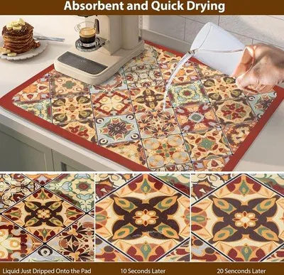 Produktbild von Abtropfmatte Schwarz aus Kieselmaterial, superabsorbierend, fleckenabsorbierend und rutschfest