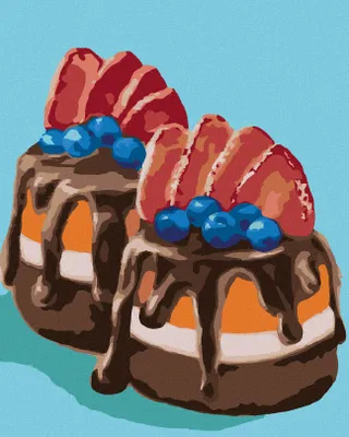 Produktbild von Zuty - Malen nach Zahlen - DESSERT MIT SCHOKOLADE UND ERDBEEREN (MYROSLAVA VOLOSCHUK), 40x50 cm, mit Keilrahmen (bereits gespannt)