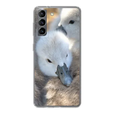 Produktbild von MuchoWow® Handyhülle Schutzhülle Hülle für Samsung Galaxy S21 Schwäne - Licht - Küken Silikon Softcase Handy Hülle - Softcase