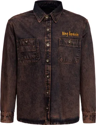 Immagine prodotto di King Kerosin Denim Worker Hemd - Split the Road Tinta cammello scuro 5XL