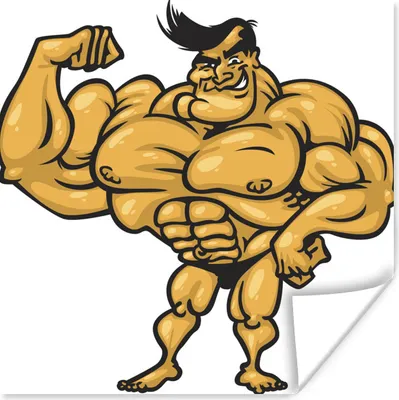 Produktbild von MuchoWow® Poster Eine Illustration eines Bodybuilders 75x75 cm - Wand Dekoration