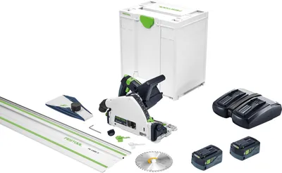 Obrázek produktu pro Akumulátorová ponorná pila Festool TSC 55 5,0 KEBI-Plus/XL-FS 18 V / 36 V ( 2x 18 V ) 160 mm ( 577391 ) Bezkartáčová + 2x akumulátor 5,0 Ah + dvojitá nabíječka + vodicí lišta + Systainer