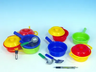 Productafbeelding van Servies set, plastic, 5 stuks