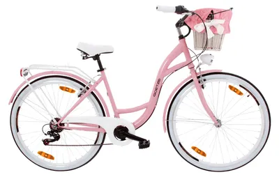 Obrázok produktu pre Goetze Mood 28" mestský bicykel, nízky rám 18", 7 rýchlostí Shimano Tourney, V-Brake, LED osvetlenie, pohodlné sedlo, ratanový košík