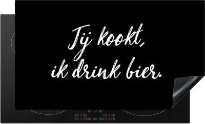 Produktbild von KitchenYeah© Herdabdeckplatte Du kochst, ich trinke Bier - Bier - Zitate - Sprichwörter - Alkohol , 89x51cm, Küche Deko, Glaskeramikkochfeld Herdabdeckung, Abdeckplatte fùr Kochfeld