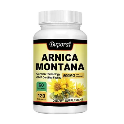 Immagine prodotto di Arnica Montana 500 mg (120 capsule) integratore alimentare, gonfiore, lividi, dolore, infiammazione