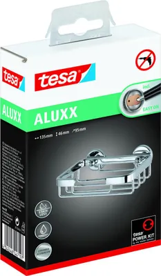 Produktbild von tesa Seifenkorb Aluxx zum Kleben viereckig 1 Ablage verchromt 14 cm