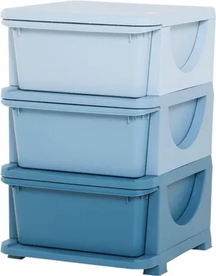 Productafbeelding van Opbergdoos met deksel - Speelgoedkast - Commode met 3 lades - 37 x 37 x 56,5 cm