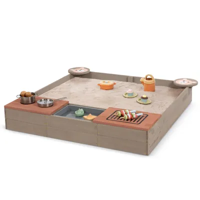 Produktbild von MUDDY BUDDY® Sandkasten „Wild Bear“ warmgrau - puderrosa