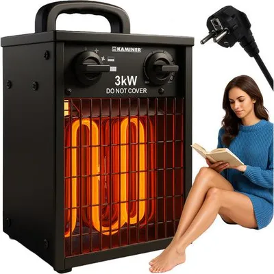 Immagine prodotto di Riscaldatore elettrico 3000W con termostato, protezione IPX4