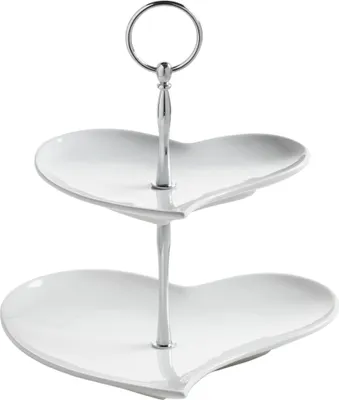 Produktbild von AMORE Etagere 2-stöckig, Porzellan - Metall, in Geschenkbox