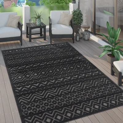 Produktbild von Outdoor Teppich wetterfest Boho & Skandi 3D-Optik für Terrasse, Balkon & Garten Grösse 140x200 cm