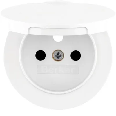 Produktbild von HAGER BERKER R.1/R.3 Zentralplatte für Schutzkontakt-Steckdose mit Klappdeckel weiß 3965832089