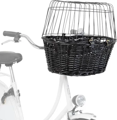 Produktbild von TRIXIE Hundefahrradkorb aus Weide zum Einhängen am Lenker, schwarz - schwarz - 50 × 41 × 35 cm