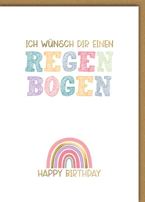 Produktbild von Geburtstag - Karte mit Umschlag - Regenbogen - plastikfrei - unverpack