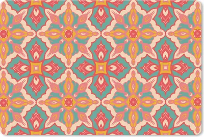 Produktbild von MuchoWow® Schreibtischunterlage Muster - Hippie - Orange 60x40 cm - XXL Mauspad - Großes Mauspad