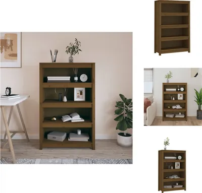 Produktbild von vidaXL Bücherregal Honigbraun 80x35x126 cm Massivholz Kiefer - Bücherregale & Bücherschränke
