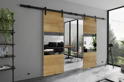 Produktbild von KIER FURNITURE MIA DUO – Schiebetür Komplettset – 192x205x1,6 cm - Eiche Craft