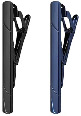 Productafbeelding van Dasspeld Heren - Stropdas Clip - Zakelijk Netjes - Hoogglans Afwerking - 2 Stuks - Zilverkleurig