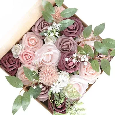 Produktbild von Famanu Kunstblumen Kombination DIY für Blumenarrangements - Bonenpasta Rosa