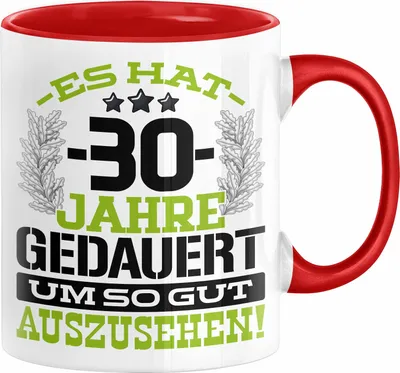 Produktbild von 30. Geburtstag Lustig Geschenk Männer Frauen Geschenkidee zum 30er Mann Frau Es Hat 30 Jahre Gedauert Um So Gut Auszusehen (Rot)