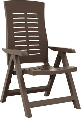 Produktbild von vidaXL Verstellbare Gartenstühle 2 Stk. Kunststoff Mokkabraun
