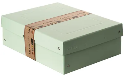 Produktbild von Aufbewahrungsbox Pastelgrün, A4, 32 x 24 x 10 cm, mit Deckel,Pappe, genietet